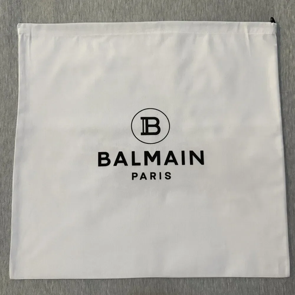 Balmain Paris Designer Dust Bag White Large 20x19 New Unused Drawstring Storage